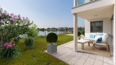 3-BDR APARTMENT BY THE LAKE, garden, terrace, windows to park, A3TOP1